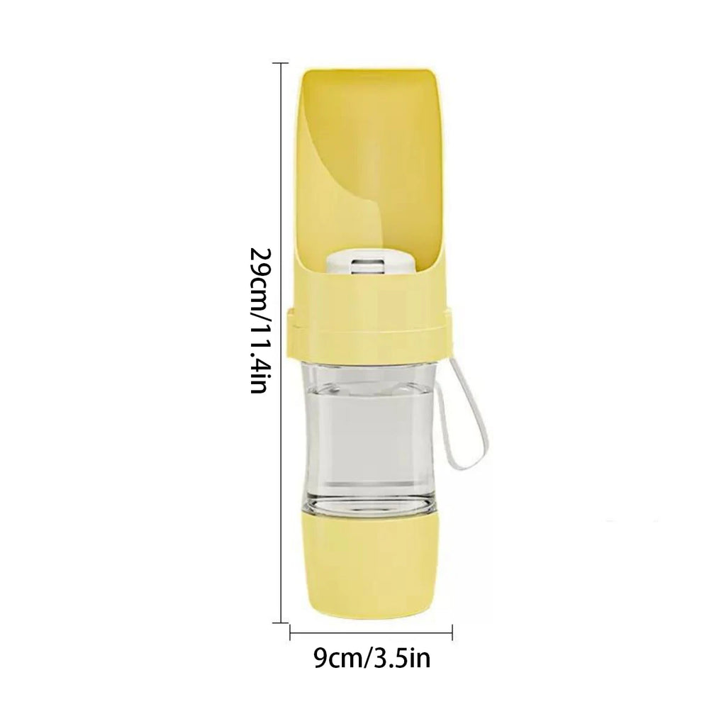 Portable Water Bottle with Food Container for Dogs