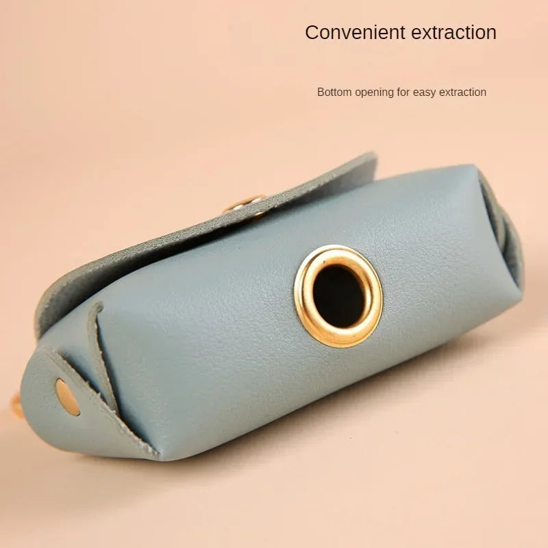 Faux Leather Portable Waste Bag Dispenser