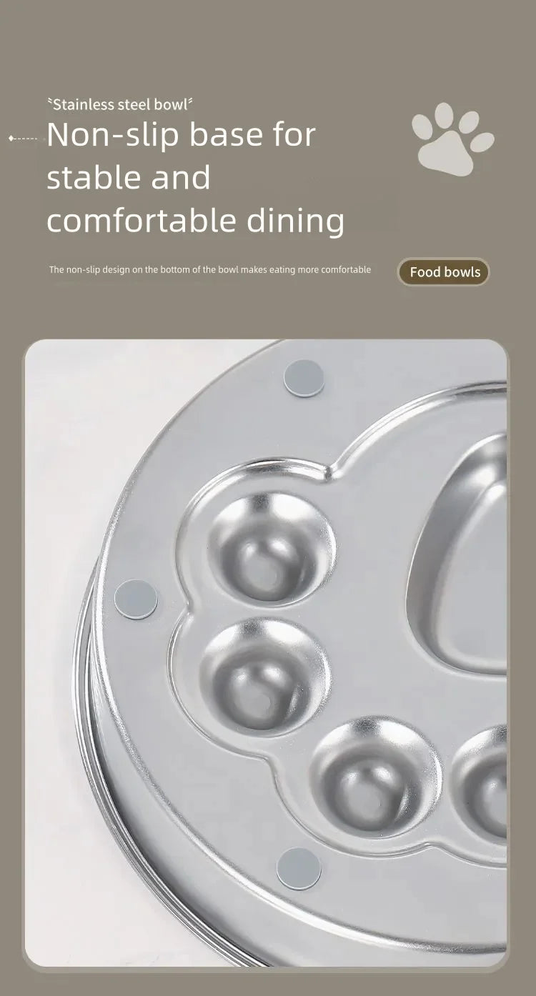 Stainless Steel Slow Feeder Bowl, Non-Slip Pet Food Bowl