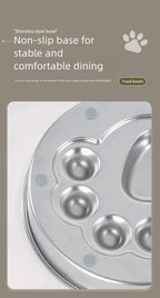 Stainless Steel Slow Feeder Bowl, Non-Slip Pet Food Bowl