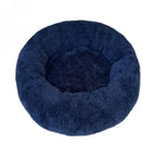 Soft Pet Cat Bed Pad Plush Warm Faux Fur Dog Calm Bed Donut Round