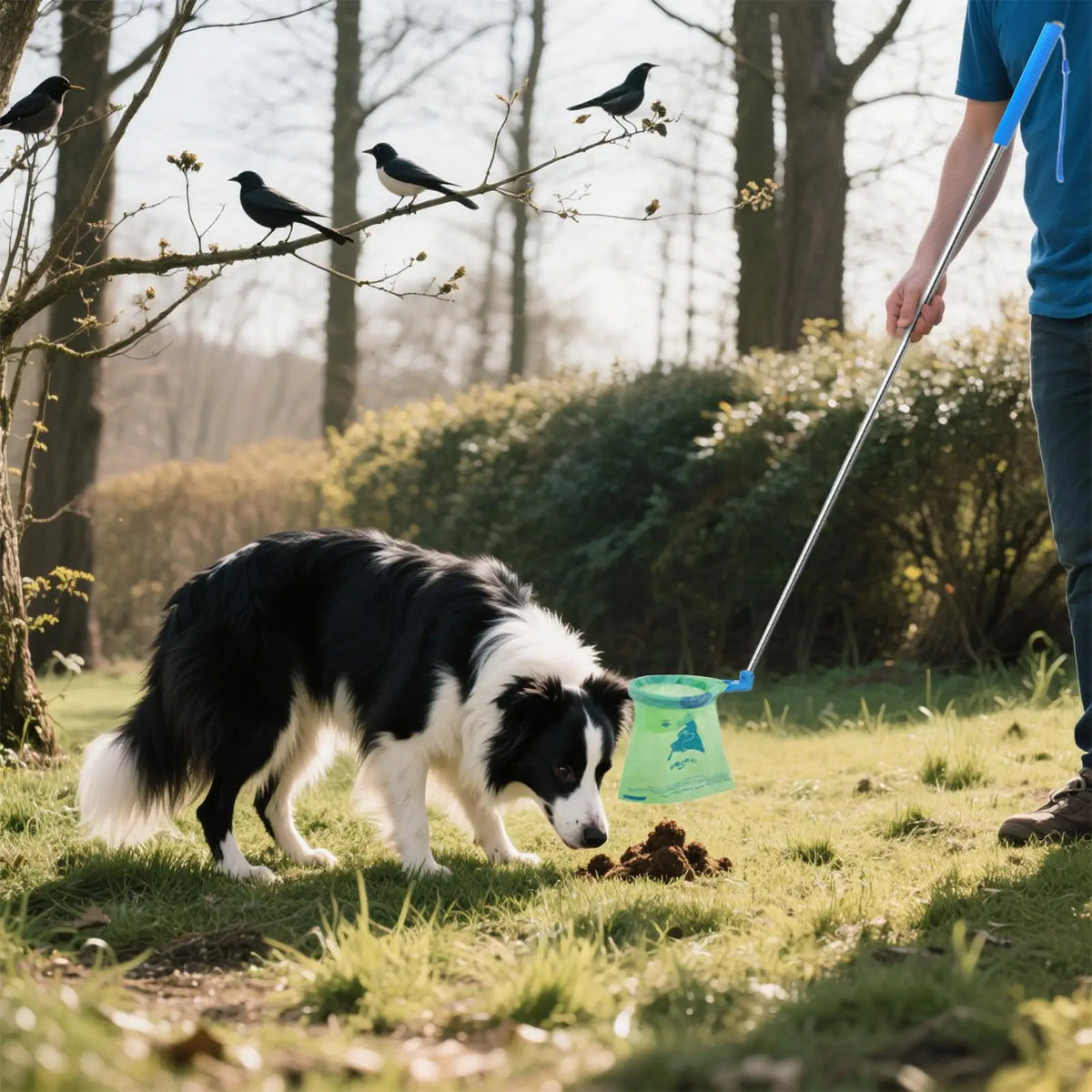 Pooper Scooper Extendable Handle Bend-Free Pet Waste Collector Dog