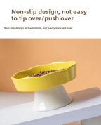 Ceramic Slow-Feeding Bowl High-Leg Cat Bowl with Neck Protection