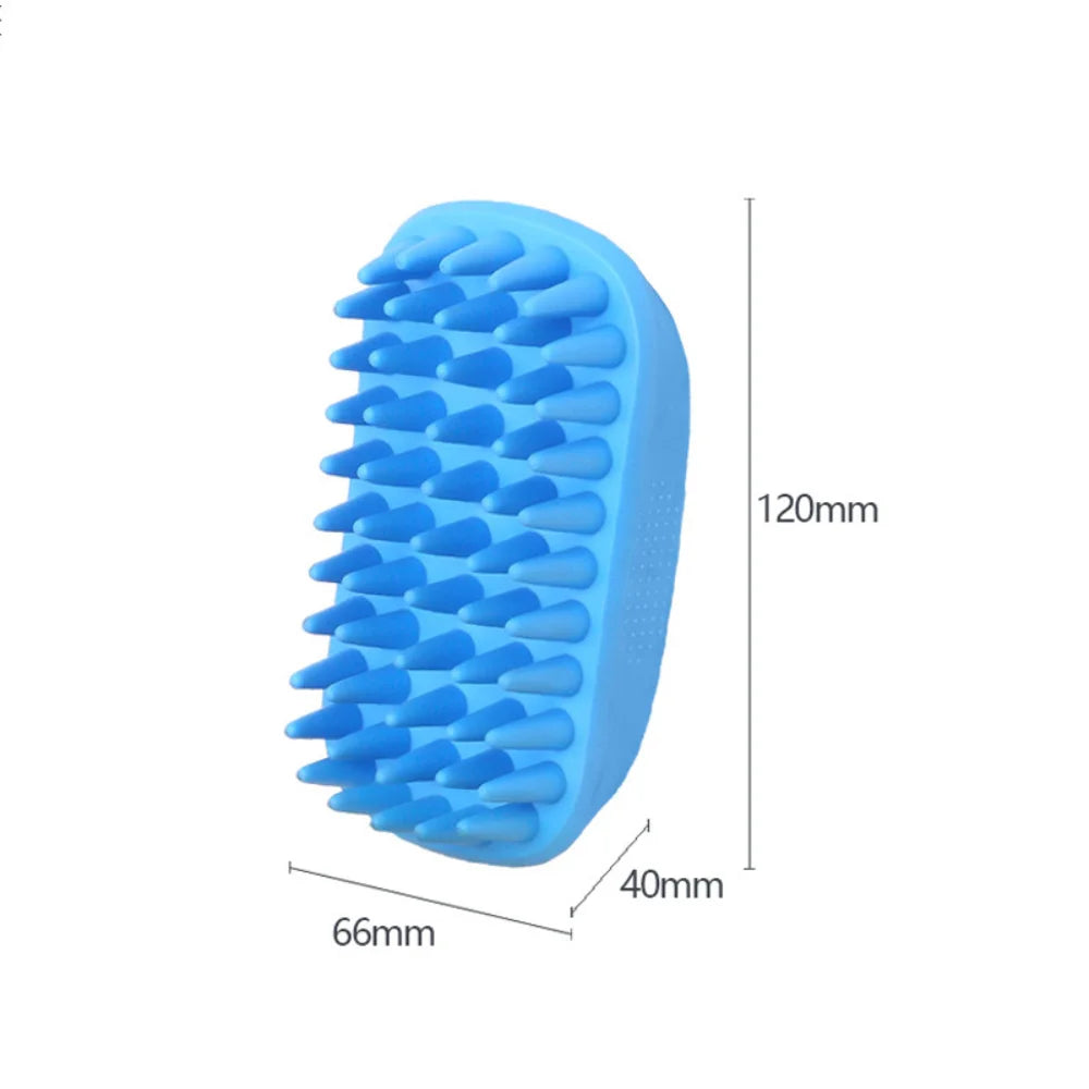 Soft Silicone Pet Bath Brush: Flexible Massage & Deshedding Tool