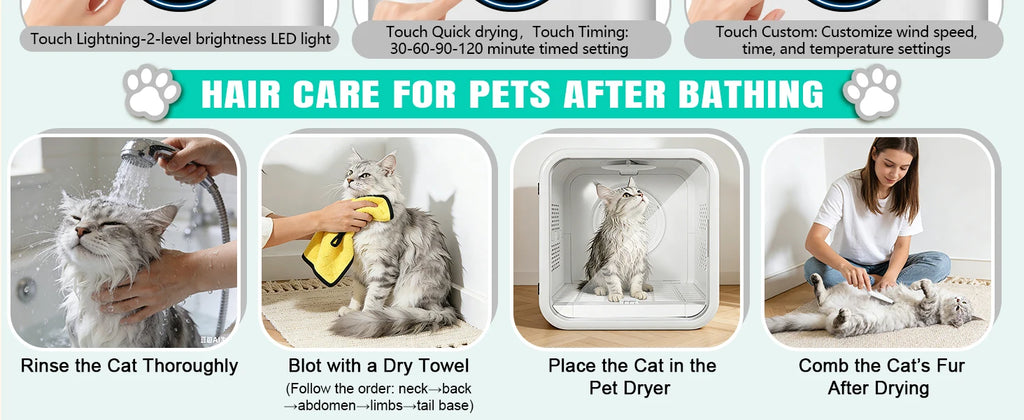 Professional Pet Dryer Box for Dogs Cats Fast Drying & Low Noise