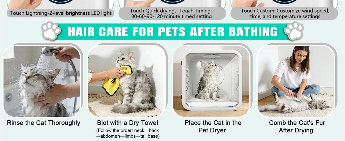 Professional Pet Dryer Box for Dogs Cats Fast Drying & Low Noise