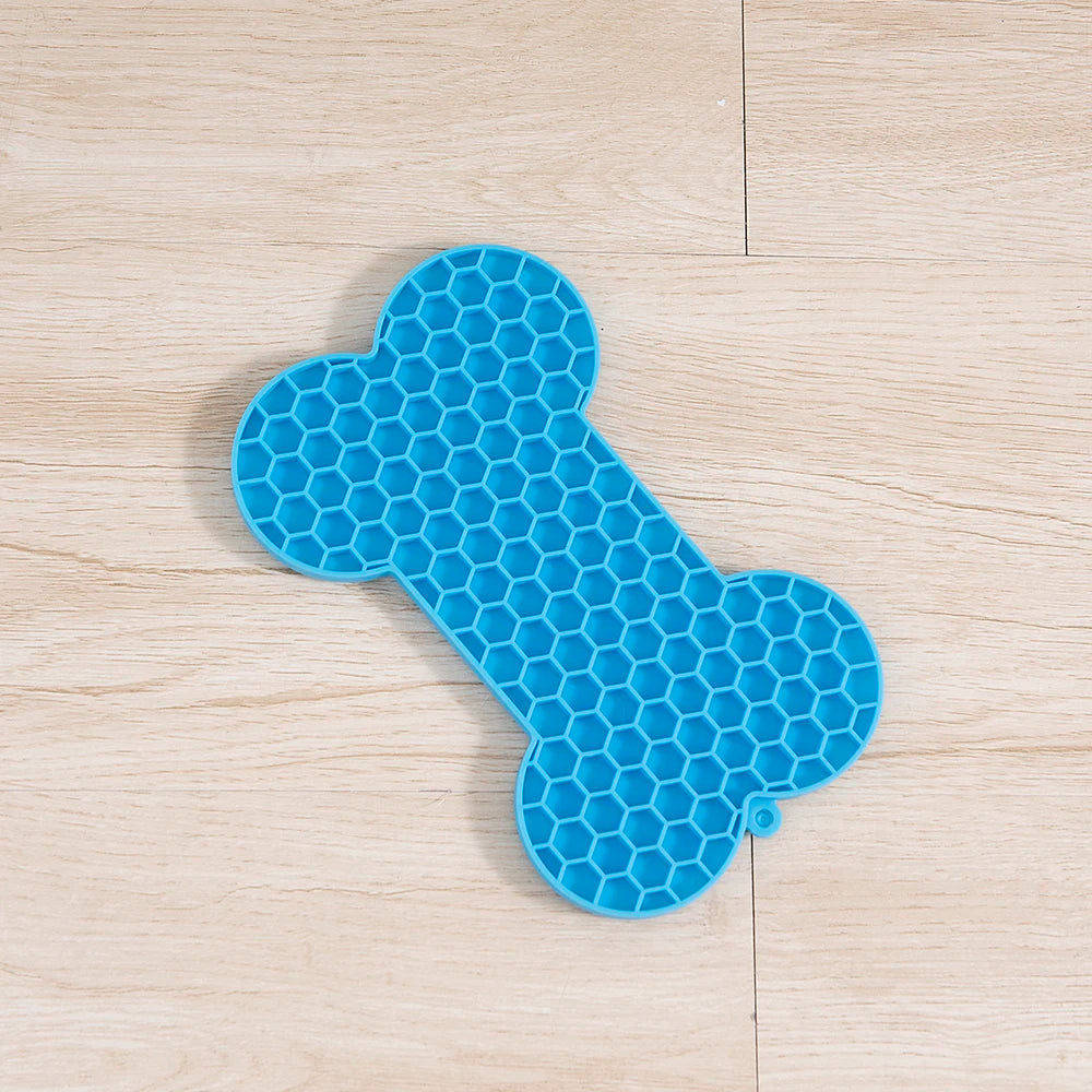 Dog Slow Food Pad Bone Silicone Pet Licking Pad Mat Placemats