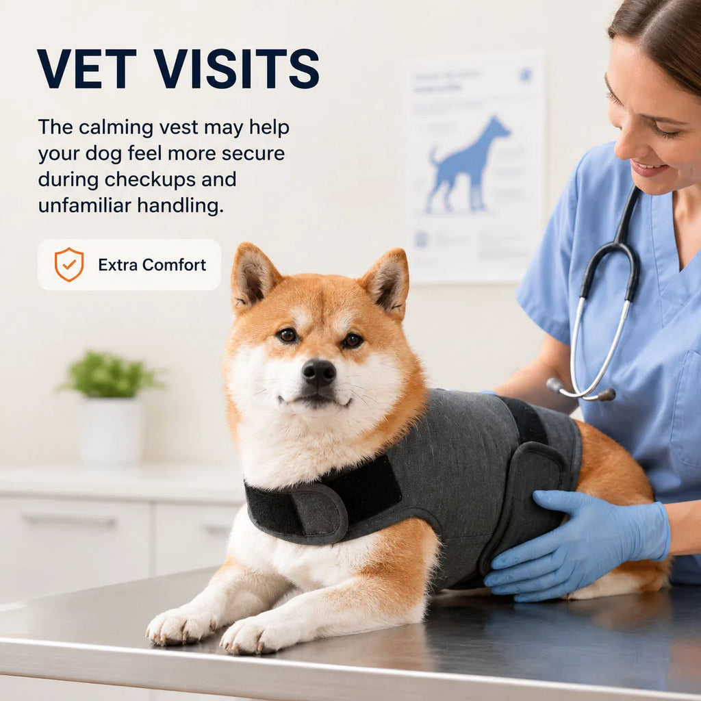 Dog Anxiety Vest Calming Wrap Adjustable Hook And Loop Soft Cotton