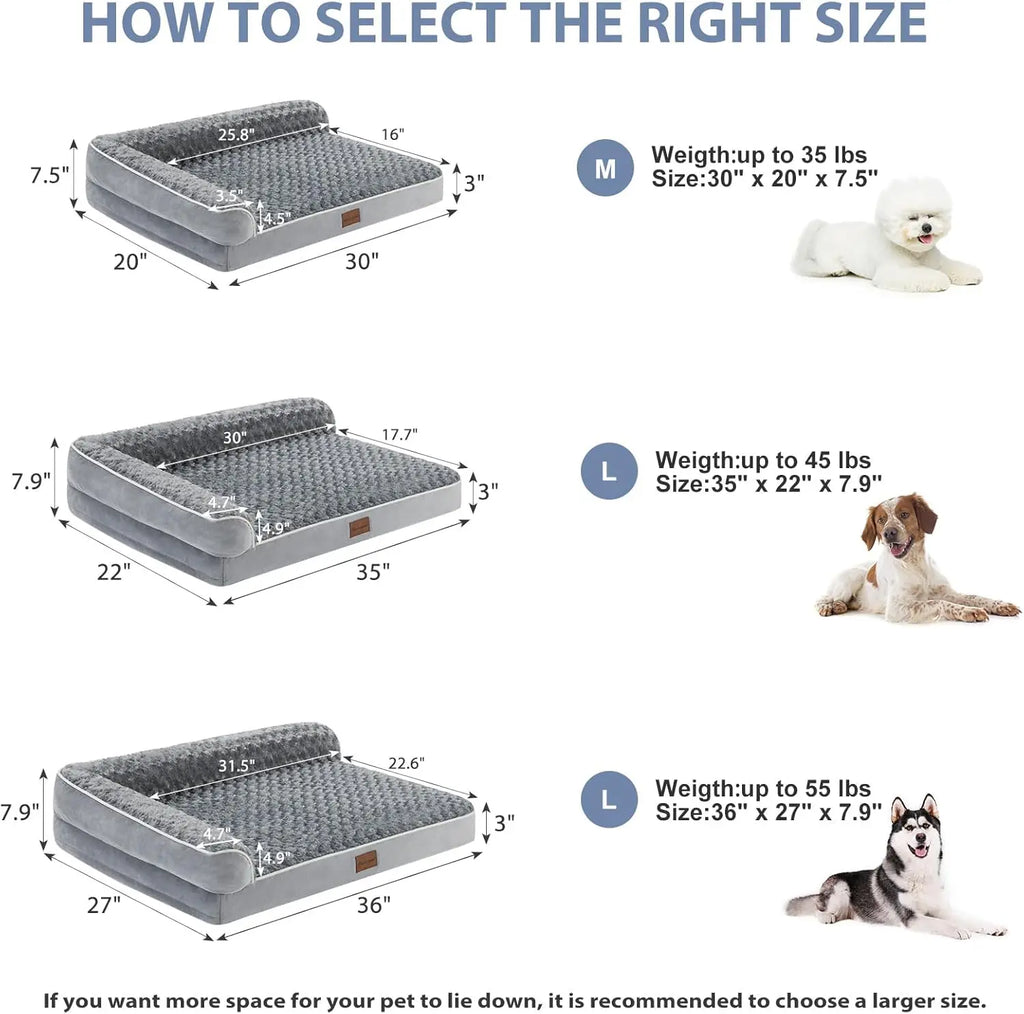 Orthopedic Dog Bed for Large Dogs – Waterproof Sofa-Style Bed with