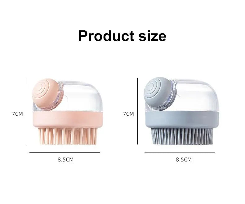 Pet Bath Brush Soft Silicone with Shampoo Dispenser Gentle Massage