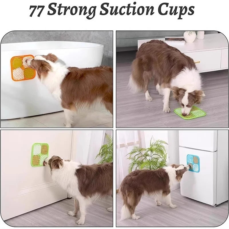 Pet Lick Silicone Mat Slow Feeder Dog Food Plate Bathing