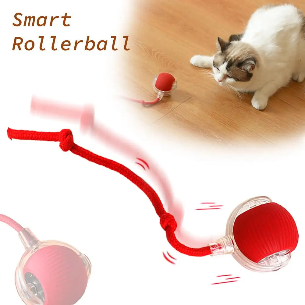 Cat Interactive Ball Toys Automatic Rolling Ball Faux Tail