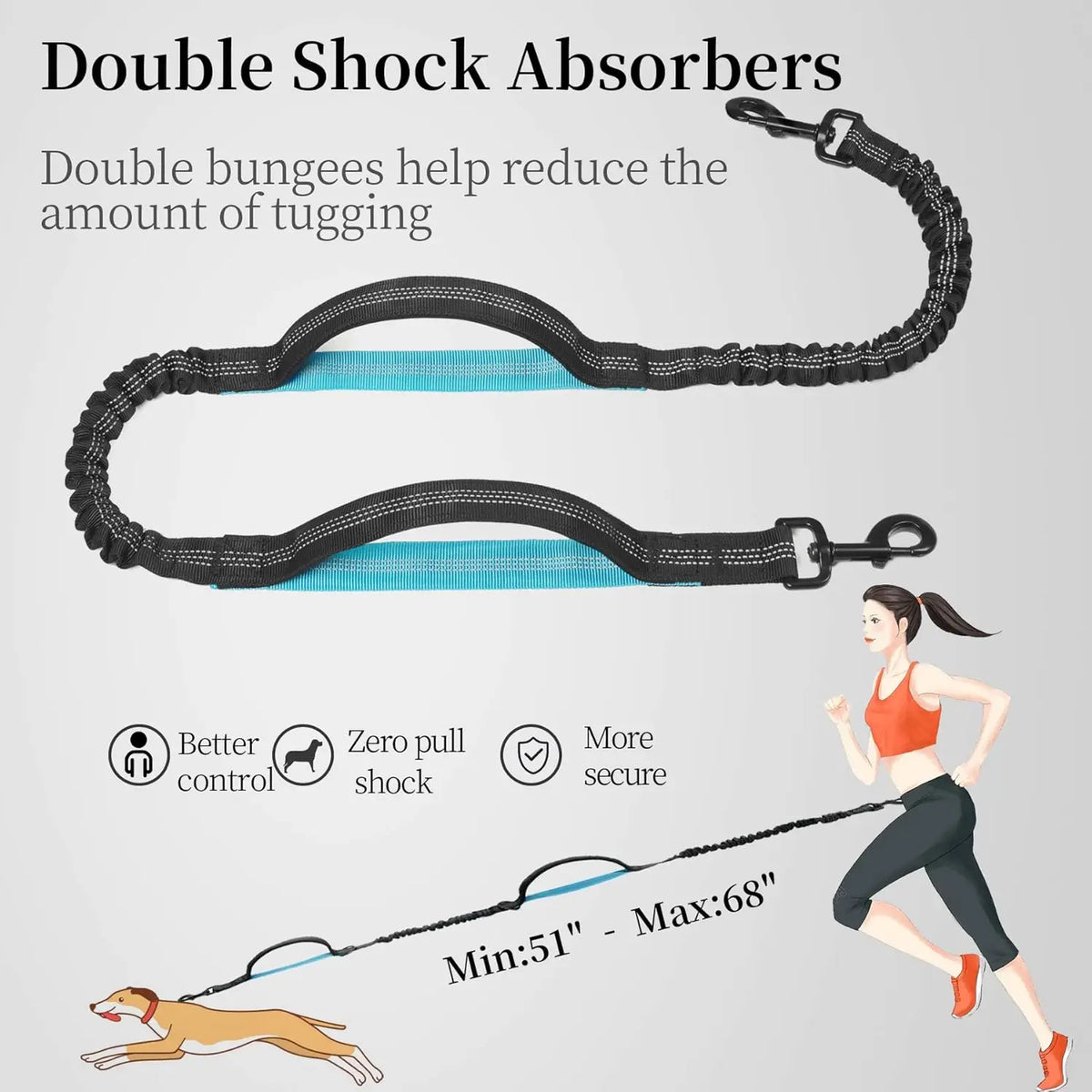 Adjustable Hands-Free Bungee Dog Leash