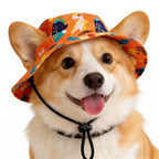 Pet Bucket Hat Summer Sun Cap Adjustable for Small Medium Dogs