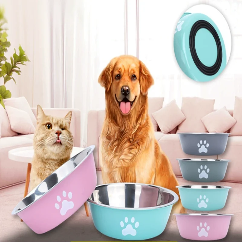 Large Capacity Stainless Steel Dog Bowl Anti-Slip Anti-Rust Dog