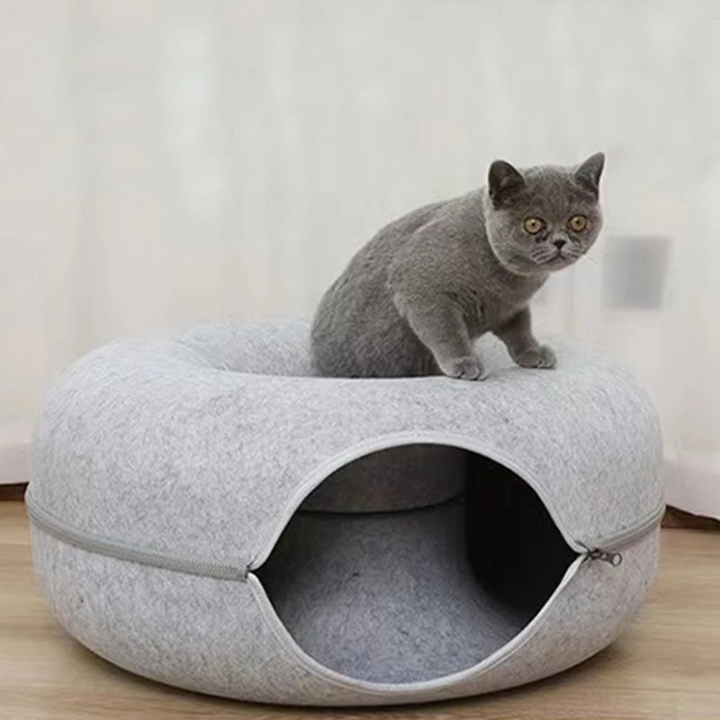 Felt Donut Bed for Cats House with Breather Hole Dog Bed