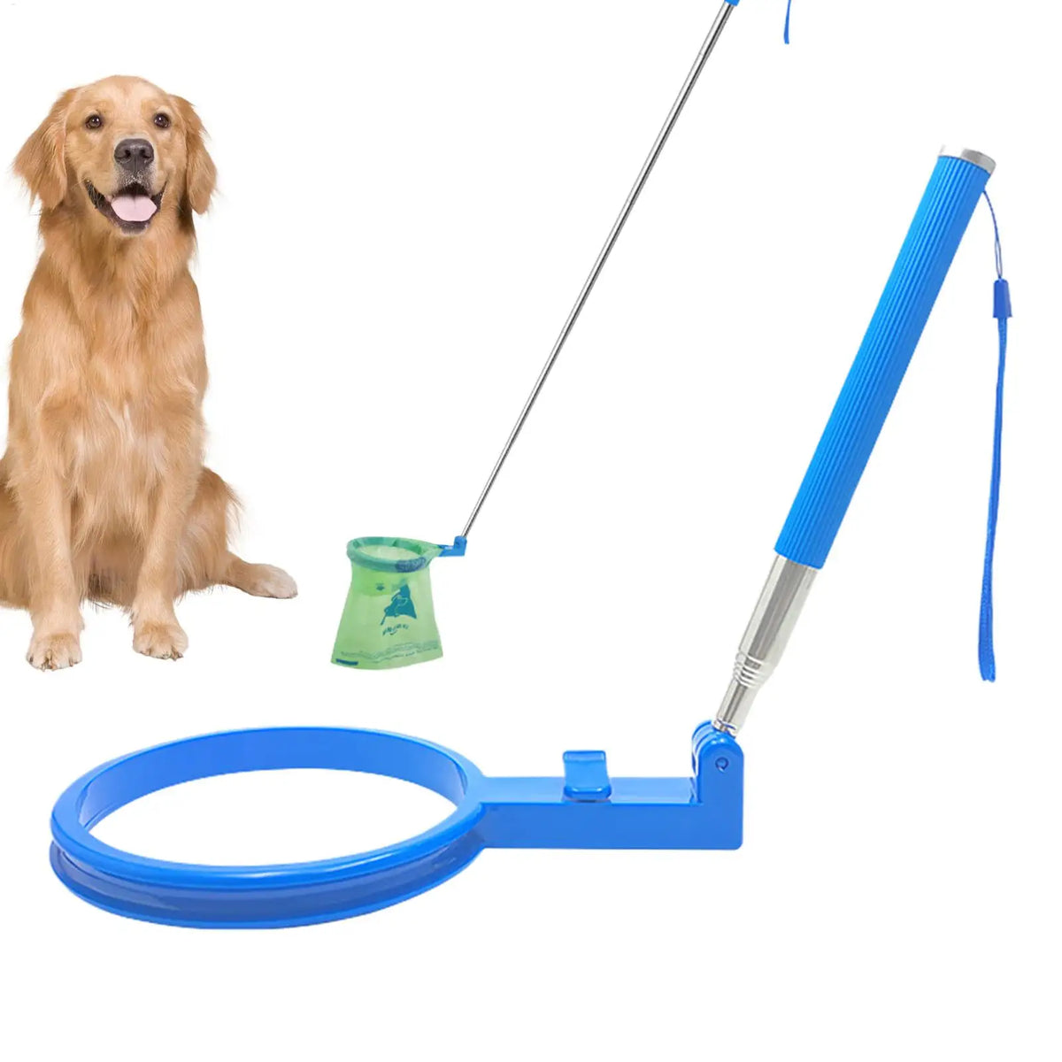 Pooper Scooper Extendable Handle Bend-Free Pet Waste Collector Dog