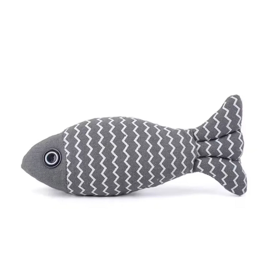 Pet Toys Cat Chew Toys Linen Fish Pillow Chew Training Toy