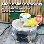 Auto Circulating 2-in-1 Parrot Bath & Pet Water Fountain Drip-Free