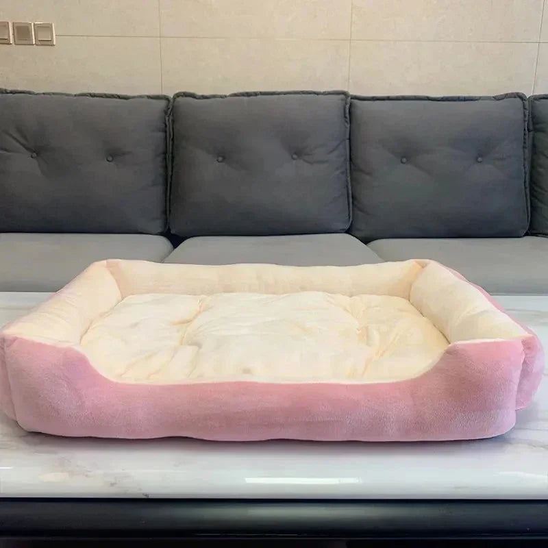 Large Pet House Dog Bed Cat Mat Long Plush Deep Sleeping Warm Soft
