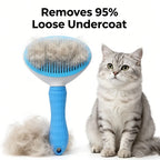One Button Self Cleaning Pet Brush for Dogs Cats, Gentle Slicker