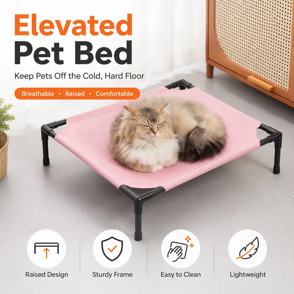 Pet Camping Bed Elevated Bed for Dogs Folding PUppy Camping Bed