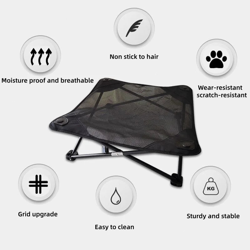 Outdoor Folding Pet Bed Raised Dog Bed for Cats and Dogs Portable