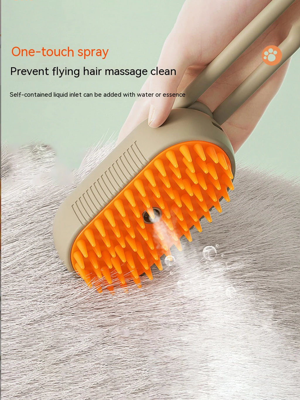 Pet Dog Steam Brush for Massage, Cleaning, Shedding and