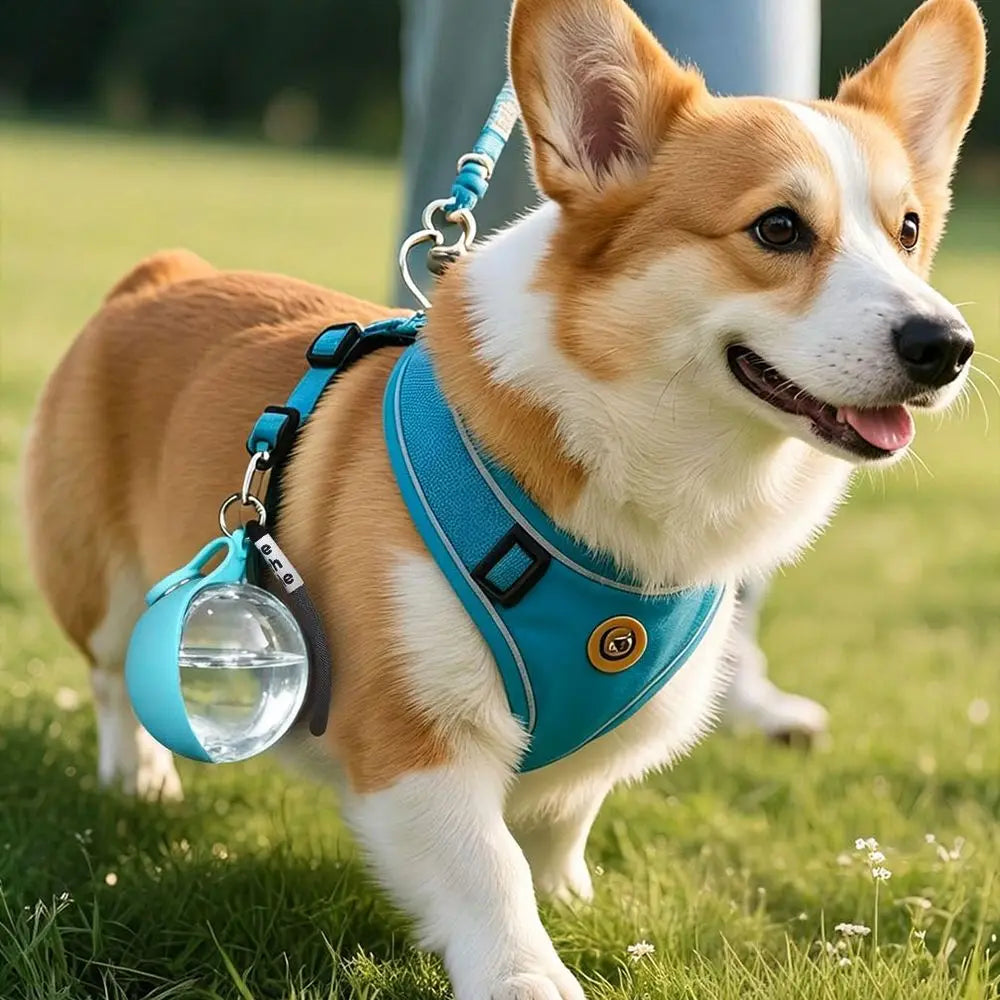 2-In-1 Portable Dog Water Bottle Foldable Silicone Dog Bowl