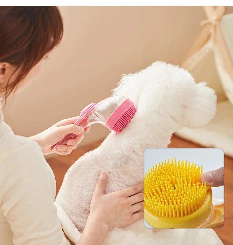 Long Handle Dog Cleaning Brush Soft Silicone Pet Bathing Brush Pet
