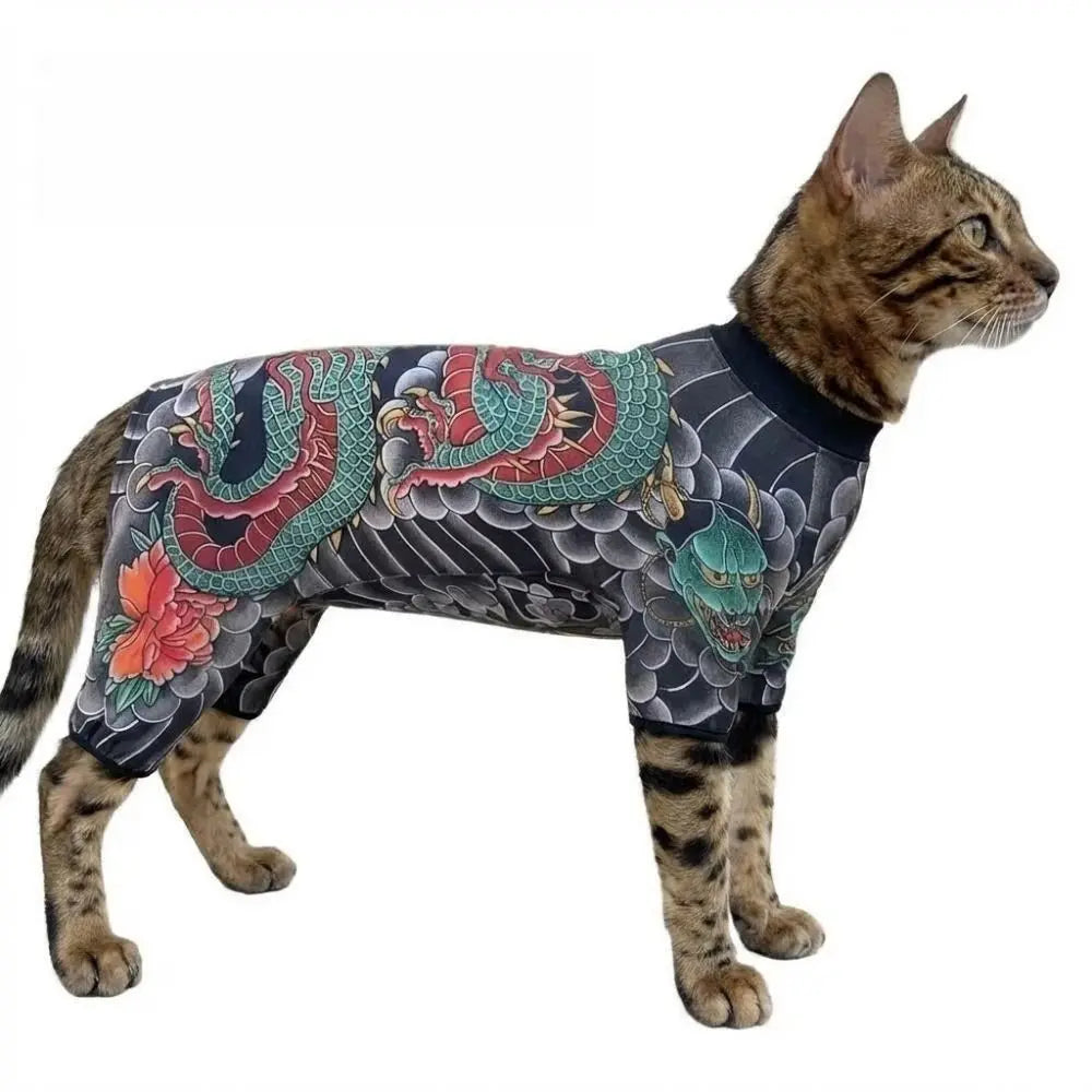Creativity Four Seasons Dog Cat Tattooed Vest Funny Breathable Pet