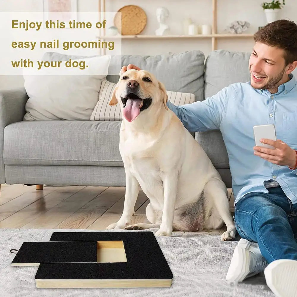 Dog Nail Scratch Board Nail Trim Pad PUll-Out Wooden Pet
