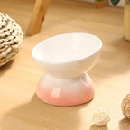 Ceramic Elevated Cat Bowls Tilted Cat Food Bowl Dish Pet Feeder