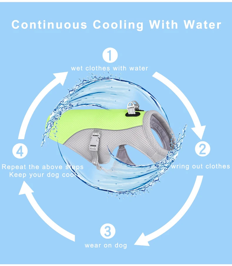 Summer Pet Dog Cooling Vest Heat Resistant Cool Dogs Clothes