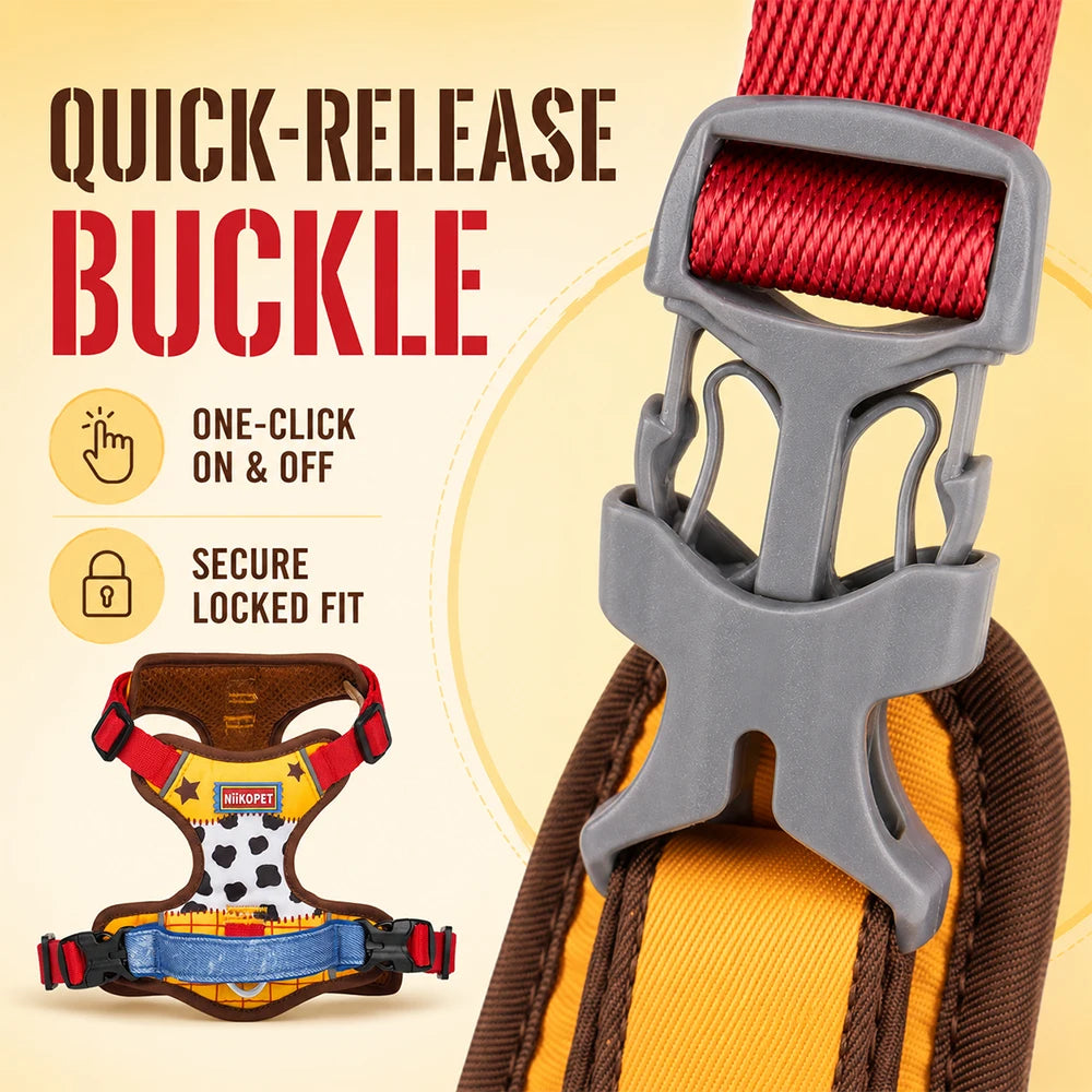 Comfortable Breathable Mesh-Lined Printed Pet Harness with