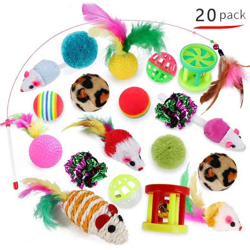 Cat Toy Variety Pack - Funny Sisal Mouse & Ball