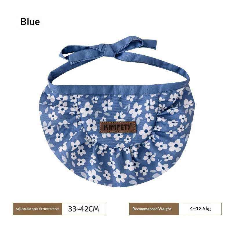 Adjustable Pet Bandana Cotton Pet Drool Bib Flower Cute Dog Cat