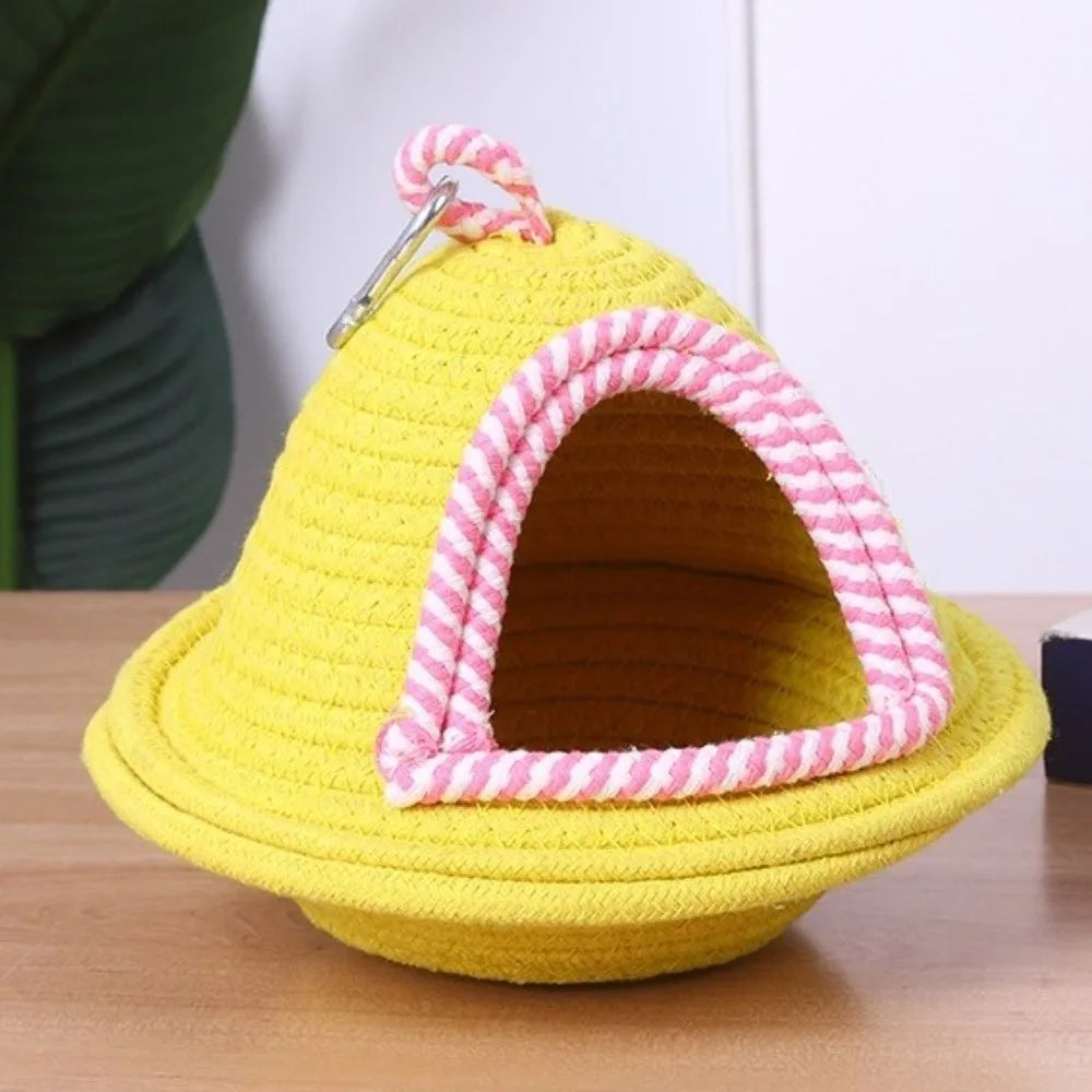 Warm Sleep Bird Cage Nest Handmade Weave Windproof Bird Hanging