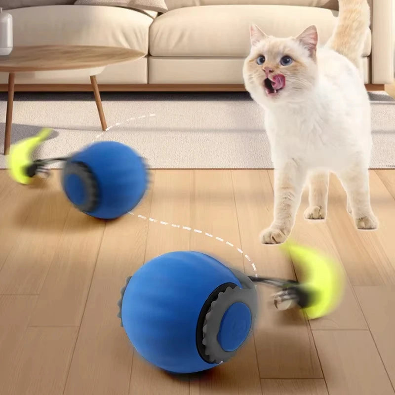 Cat Interactive Ball Toys Automatic Rolling Ball Faux Tail