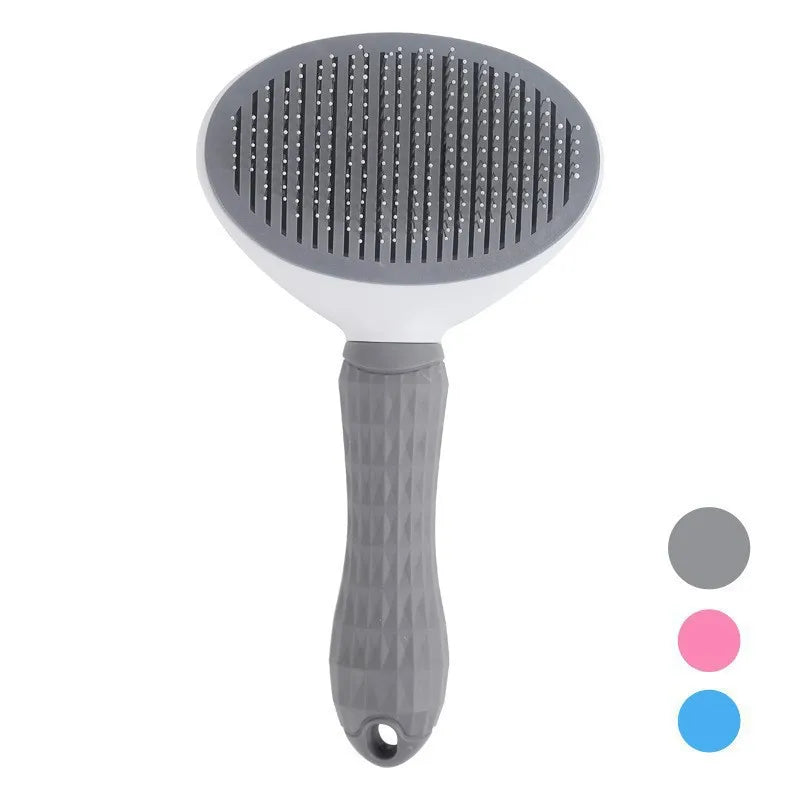 One Button Self Cleaning Pet Brush for Dogs Cats, Gentle Slicker