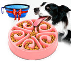 Pet Dog Slow Feeder Bowl Fun Non Slip Anti-Gulping Slower Food