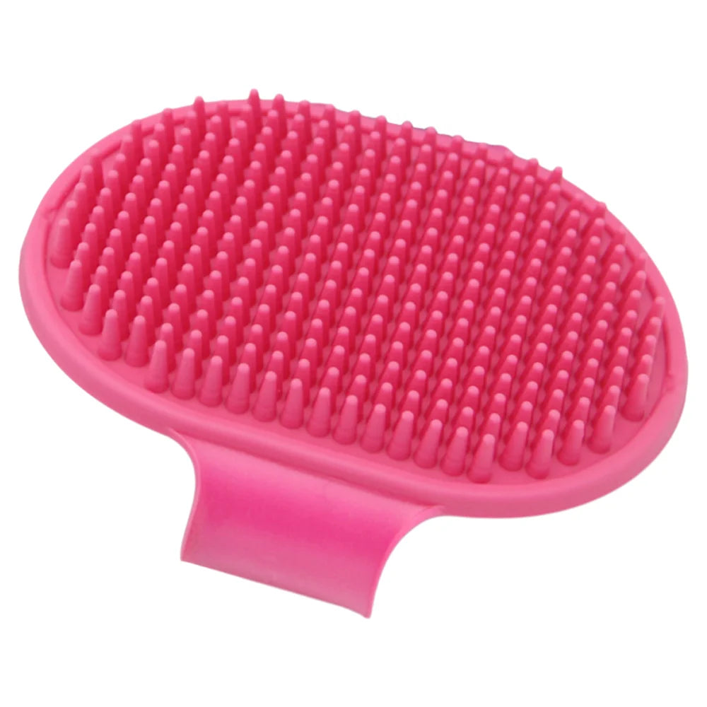 Pet Grooming Brush for Bath Massage, Silicone Bristle Deshedding
