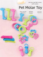 Bone Shape Soft Rubber Pet Chew Toy Bite Resistant Teeth Grinding