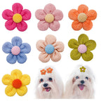 Pet Bows Flowers Shape Hair Accessories Handmade Dog Bows with