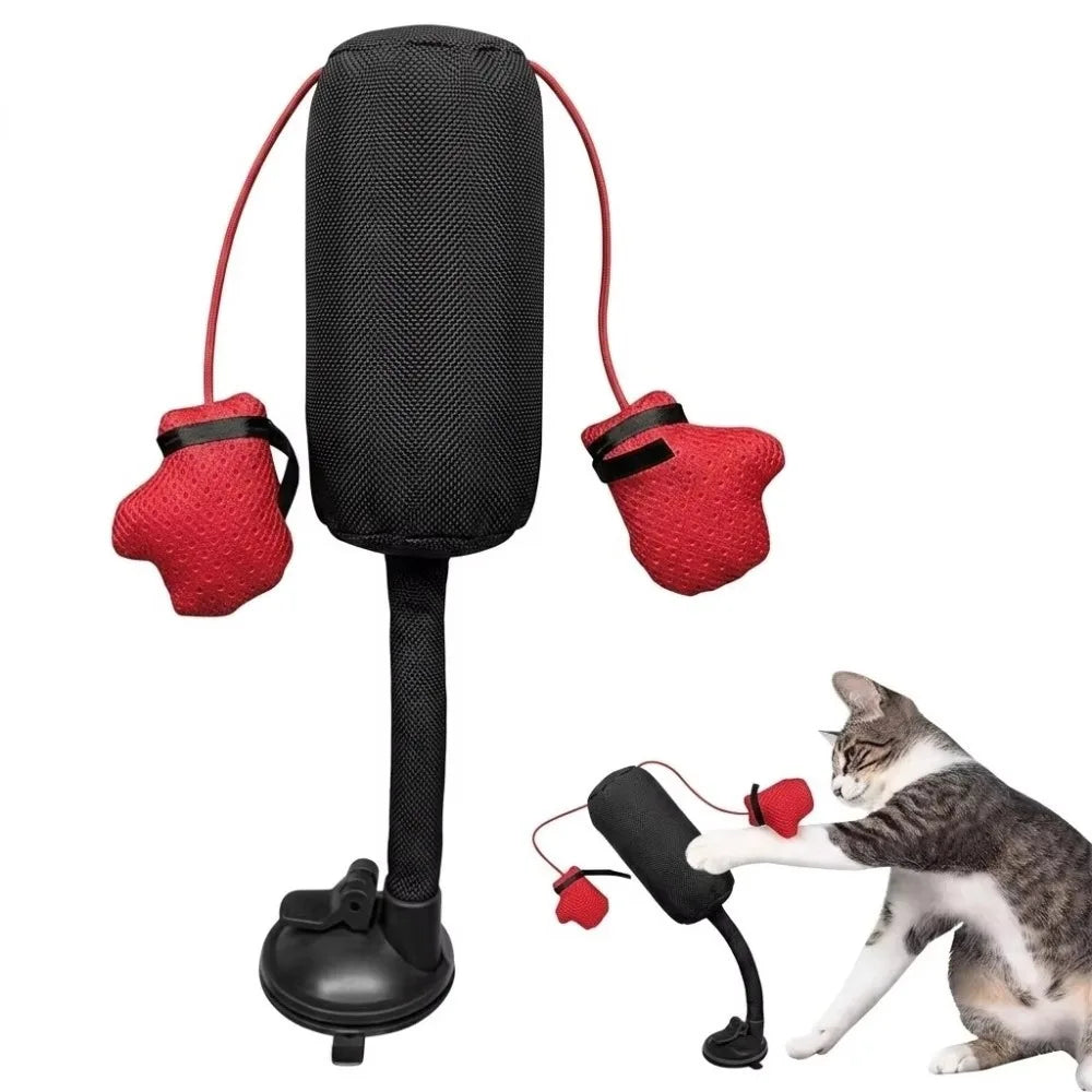 Suction Cup Base Cat Boxing Toy Self-Standing Spring Loaded Pet