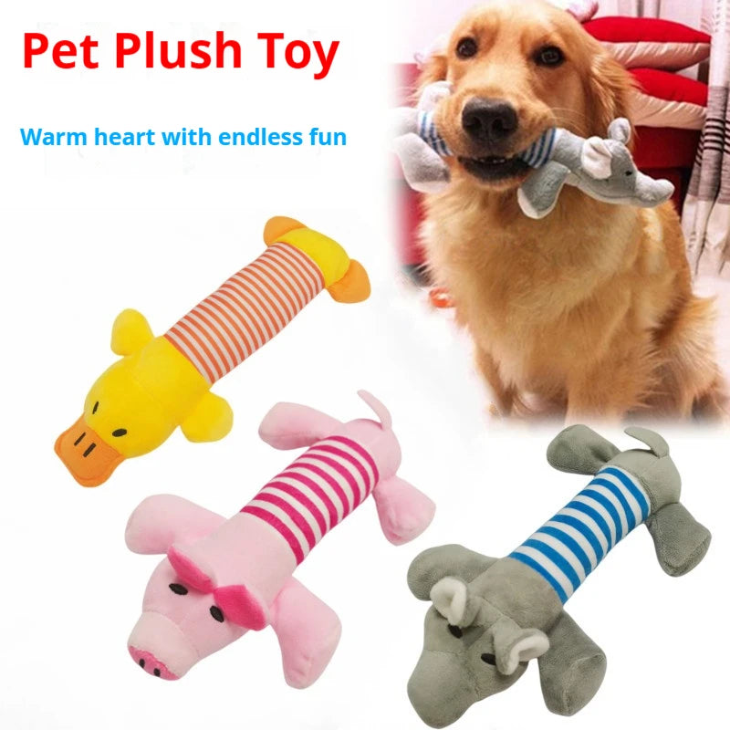 Striped Elephant, Duck, Pig Dog Chewing Toys