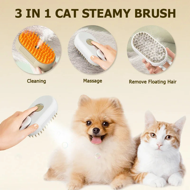 Steam Brush Cat Brush Cats Vaporizer Pet Hair Brush Remover Pets
