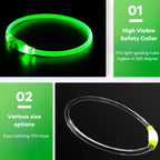 USB Rechargeable Fiber Optic Collar Pet Dog LED Light Collar
