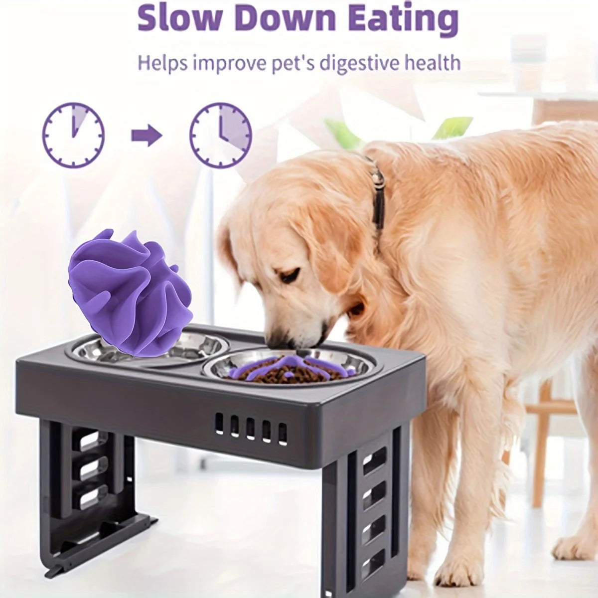 Soft Silicone Slow Feeder PUzzle Dog Bowl Insert-Stimulates Mind &