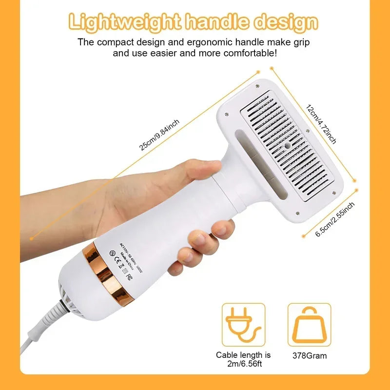 2-in-1 Pet Dog Dryer Quiet Dog Hair Dryers and Comb Brush Grooming